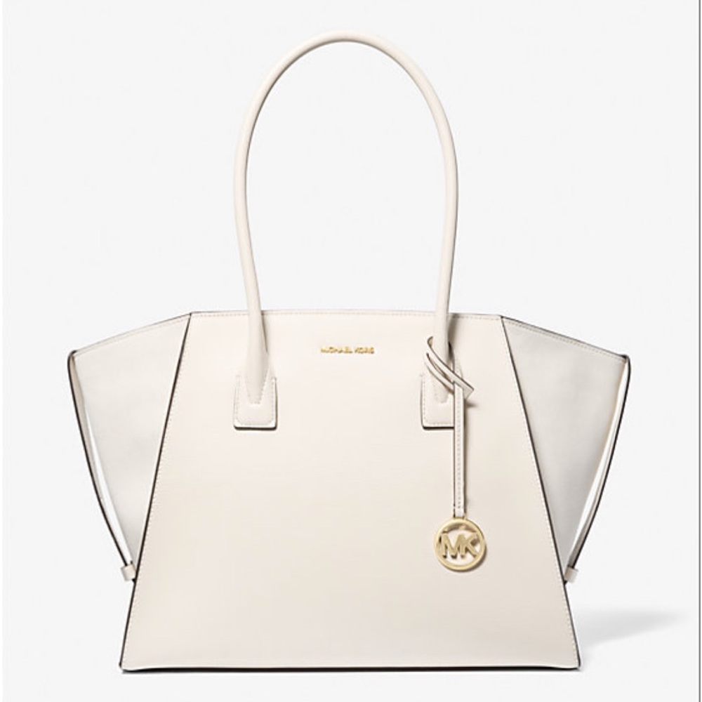 Michael Kors Cream and Gold Leather Tote